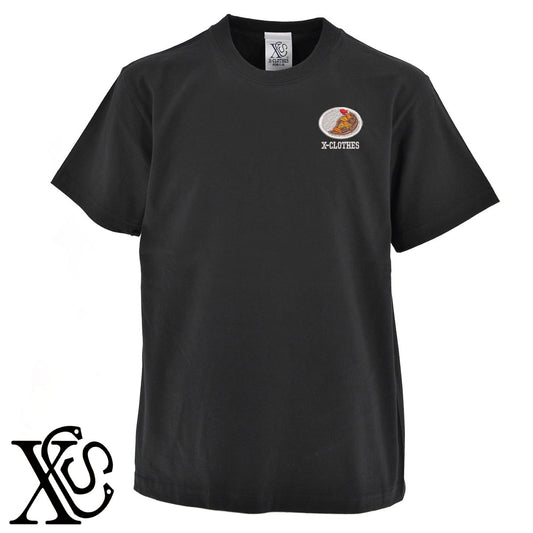 カレー2柄 刺繍 5.6oz 綿100% 半袖 Tシャツ メンズ レディース カットソー 大きいサイズあり【X-CLOTHES】オリジナル グッズ 刺繍 ワンポイント 雑貨【b 黒 紺 ブルー 赤 ワイン】【g 白 灰】 【9趣味料理-料理】