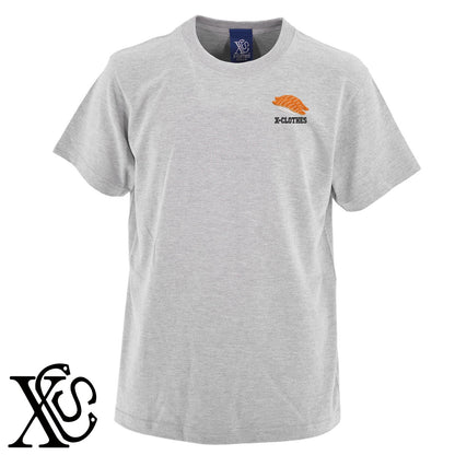 サーモン2柄 刺繍 5.6oz 綿100% 半袖 Tシャツ メンズ レディース カットソー 大きいサイズあり【X-CLOTHES】オリジナル グッズ 刺繍 ワンポイント 雑貨【b 黒 紺 ブルー 赤 ワイン】【g 白 灰】 【9趣味料理-料理】