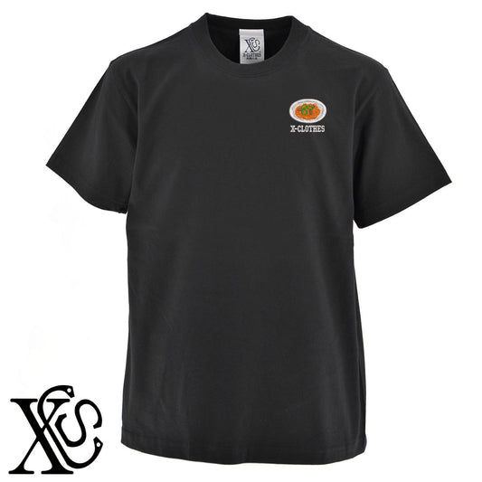 ナポリタン2柄 刺繍 5.6oz 綿100% 半袖 Tシャツ メンズ レディース カットソー 大きいサイズあり【X-CLOTHES】オリジナル グッズ 刺繍 ワンポイント 雑貨【b 黒 紺 ブルー 赤 ワイン】【g 白 灰】 【9趣味料理-料理】