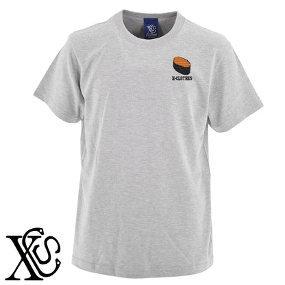 寿司いくら2柄 刺繍 5.6oz 綿100% 半袖 Tシャツ メンズ レディース カットソー 大きいサイズあり【X-CLOTHES】オリジナル グッズ 刺繍 ワンポイント 雑貨【b 黒 紺 ブルー 赤 ワイン】【g 白 灰】 【9趣味料理-料理】