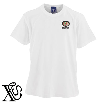 豚骨ラーメン3柄 刺繍 5.6oz 綿100% 半袖 Tシャツ メンズ レディース カットソー 大きいサイズあり【X-CLOTHES】オリジナル グッズ 刺繍 ワンポイント 雑貨【b 黒 紺 ブルー 赤 ワイン】【g 白 灰】 【9趣味料理-料理】