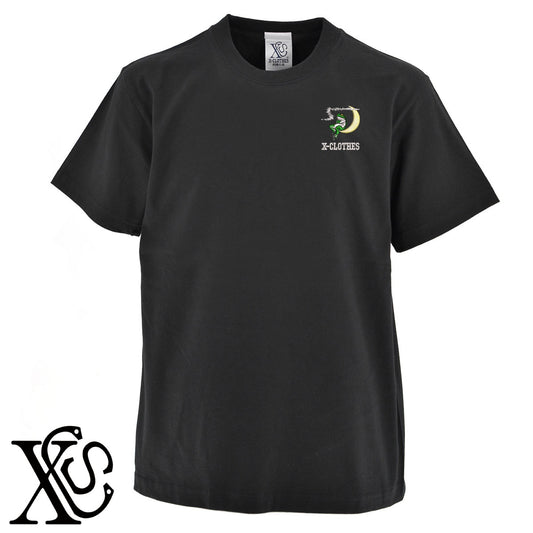 考カエル4柄 刺繍 5.6oz 綿100% 半袖 Tシャツ メンズ レディース カットソー 大きいサイズあり【X-CLOTHES】オリジナル グッズ 刺繍 ワンポイント 雑貨【b 黒 紺 ブルー 赤 ワイン】【g 白 灰】 【9趣味料理-笑える】