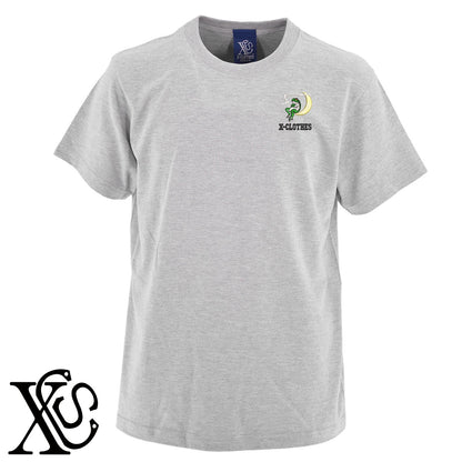 考カエル4柄 刺繍 5.6oz 綿100% 半袖 Tシャツ メンズ レディース カットソー 大きいサイズあり【X-CLOTHES】オリジナル グッズ 刺繍 ワンポイント 雑貨【b 黒 紺 ブルー 赤 ワイン】【g 白 灰】 【9趣味料理-笑える】