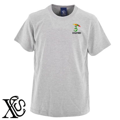 雨カエル2柄 刺繍 5.6oz 綿100% 半袖 Tシャツ メンズ レディース カットソー 大きいサイズあり【X-CLOTHES】オリジナル グッズ 刺繍 ワンポイント 雑貨【b 黒 紺 ブルー 赤 ワイン】【g 白 灰】 【9趣味料理-笑える】