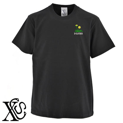 たんぽぽ2柄 刺繍 5.6oz 綿100% 半袖 Tシャツ メンズ レディース カットソー 大きいサイズあり【X-CLOTHES】オリジナル グッズ 刺繍 ワンポイント 雑貨【b 黒 紺 ブルー 赤 ワイン】【g 白 灰】 【9趣味料理-花】