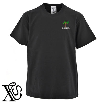 木2柄 刺繍 5.6oz 綿100% 半袖 Tシャツ メンズ レディース カットソー 大きいサイズあり【X-CLOTHES】オリジナル グッズ 刺繍 ワンポイント 雑貨【b 黒 紺 ブルー 赤 ワイン】【g 白 灰】 【9趣味料理-花】