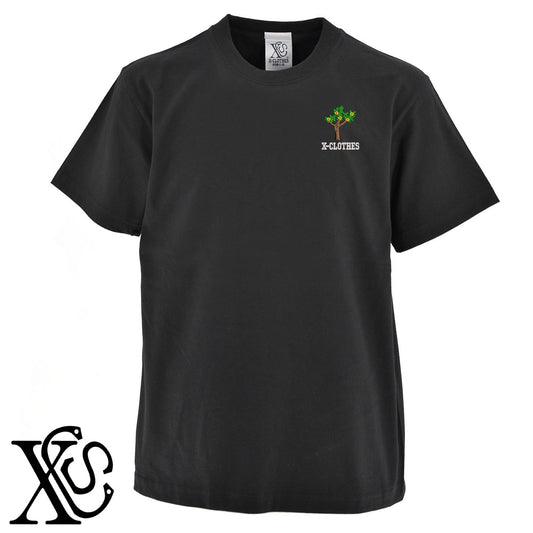 木2柄 刺繍 5.6oz 綿100% 半袖 Tシャツ メンズ レディース カットソー 大きいサイズあり【X-CLOTHES】オリジナル グッズ 刺繍 ワンポイント 雑貨【b 黒 紺 ブルー 赤 ワイン】【g 白 灰】 【9趣味料理-花】