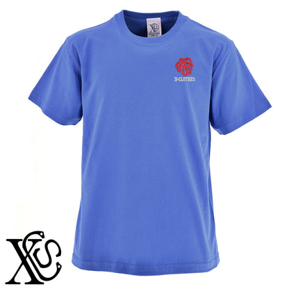 薔薇4柄 刺繍 5.6oz 綿100% 半袖 Tシャツ メンズ レディース カットソー 大きいサイズあり【X-CLOTHES】オリジナル グッズ 刺繍 ワンポイント 雑貨【b 黒 紺 ブルー 赤 ワイン】【g 白 灰】 【9趣味料理-花】