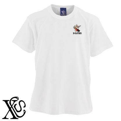 出目金6柄 刺繍 5.6oz 綿100% 半袖 Tシャツ メンズ レディース カットソー 大きいサイズあり【X-CLOTHES】オリジナル グッズ 刺繍 ワンポイント 雑貨【b 黒 紺 ブルー 赤 ワイン】【g 白 灰】 【9趣味料理-観賞魚】