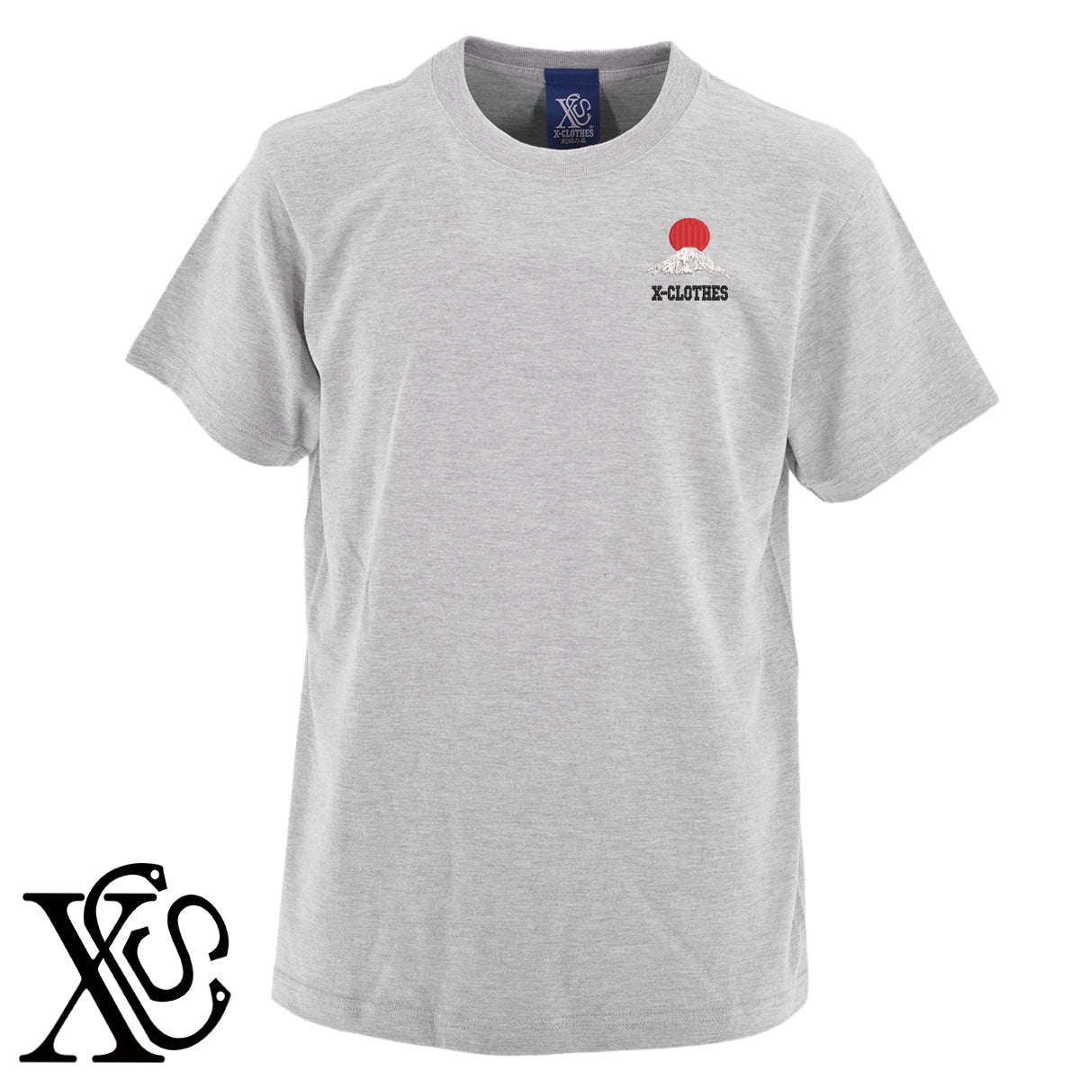 富士山2柄 刺繍 5.6oz 綿100% 半袖 Tシャツ メンズ レディース カットソー 大きいサイズあり【X-CLOTHES】オリジナル グッズ 刺繍 ワンポイント 雑貨【b 黒 紺 ブルー 赤 ワイン】【g 白 灰】 【9趣味料理-趣味】