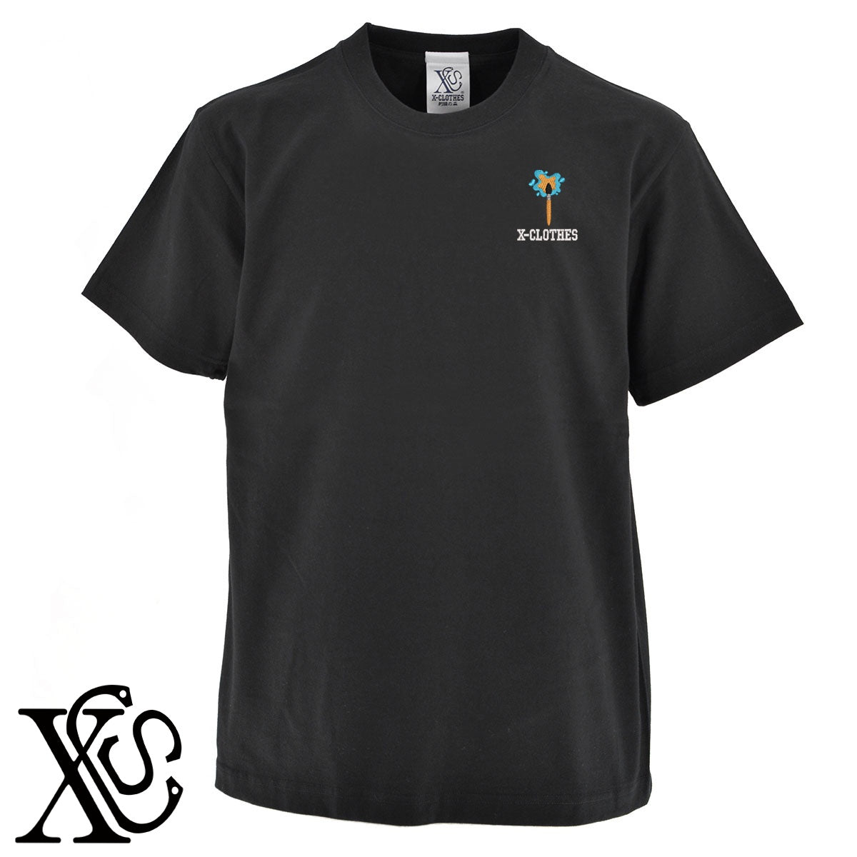 筆2柄 刺繍 5.6oz 綿100% 半袖 Tシャツ メンズ レディース カットソー 大きいサイズあり【X-CLOTHES】オリジナル グッズ 刺繍 ワンポイント 雑貨【b 黒 紺 ブルー 赤 ワイン】【g 白 灰】 【9趣味料理-趣味】