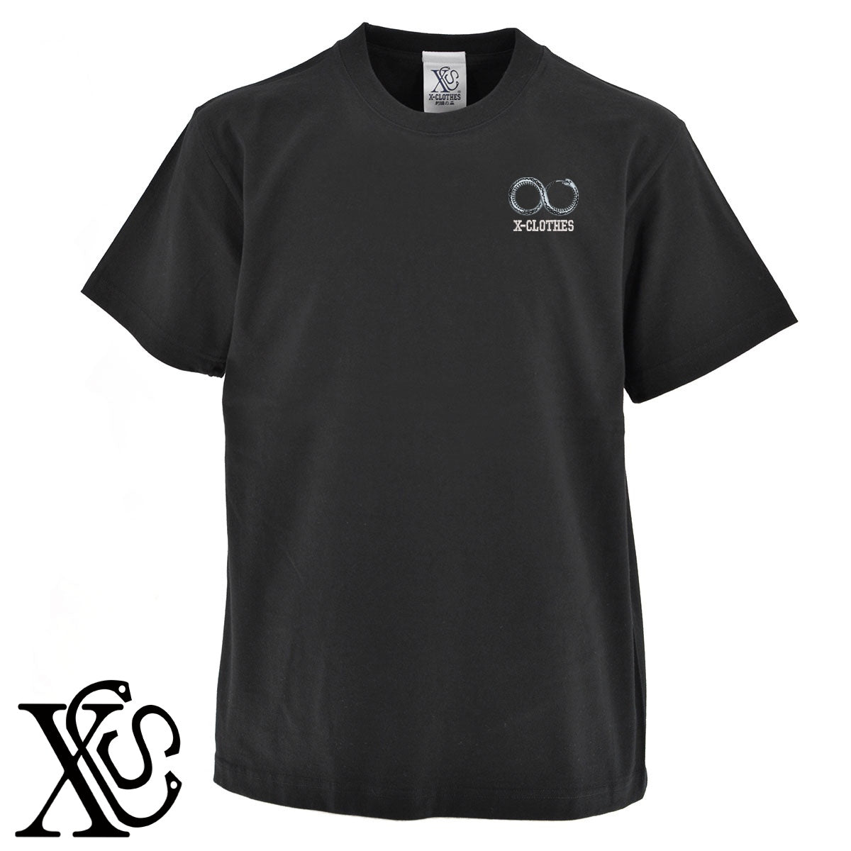 蛇ウロボロス3柄 刺繍 5.6oz 綿100% 半袖 Tシャツ メンズ レディース カットソー 大きいサイズあり【X-CLOTHES】オリジナル グッズ 刺繍 ワンポイント 雑貨【b 黒 紺 ブルー 赤 ワイン】【g 白 灰】 【9趣味料理-趣味】