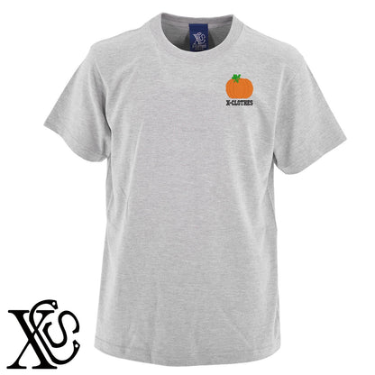 かぼちゃ2柄 刺繍 5.6oz 綿100% 半袖 Tシャツ メンズ レディース カットソー 大きいサイズあり【X-CLOTHES】オリジナル グッズ 刺繍 ワンポイント 雑貨【b 黒 紺 ブルー 赤 ワイン】【g 白 灰】 【9趣味料理-食べ物】