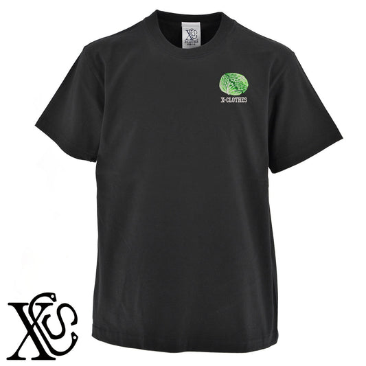キャベツ2柄 刺繍 5.6oz 綿100% 半袖 Tシャツ メンズ レディース カットソー 大きいサイズあり【X-CLOTHES】オリジナル グッズ 刺繍 ワンポイント 雑貨【b 黒 紺 ブルー 赤 ワイン】【g 白 灰】 【9趣味料理-食べ物】