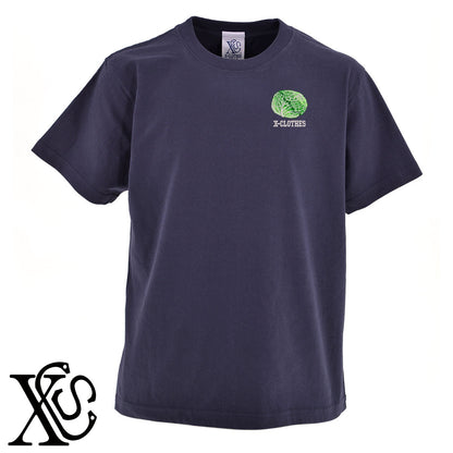 キャベツ2柄 刺繍 5.6oz 綿100% 半袖 Tシャツ メンズ レディース カットソー 大きいサイズあり【X-CLOTHES】オリジナル グッズ 刺繍 ワンポイント 雑貨【b 黒 紺 ブルー 赤 ワイン】【g 白 灰】 【9趣味料理-食べ物】