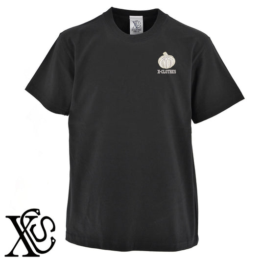 ニンニク2柄 刺繍 5.6oz 綿100% 半袖 Tシャツ メンズ レディース カットソー 大きいサイズあり【X-CLOTHES】オリジナル グッズ 刺繍 ワンポイント 雑貨【b 黒 紺 ブルー 赤 ワイン】【g 白 灰】 【9趣味料理-食べ物】