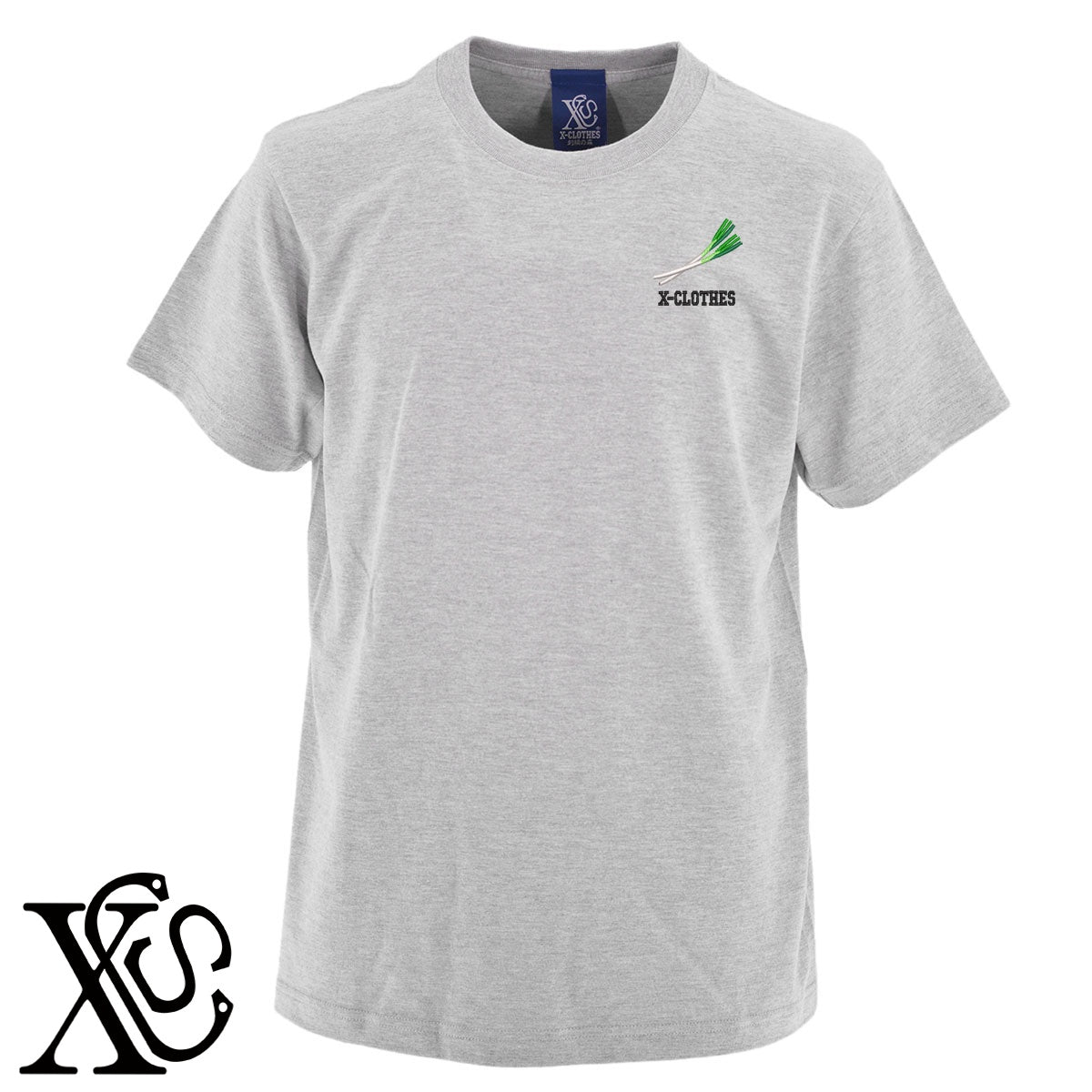 ネギ2柄 刺繍 5.6oz 綿100% 半袖 Tシャツ メンズ レディース カットソー 大きいサイズあり【X-CLOTHES】オリジナル グッズ 刺繍 ワンポイント 雑貨【b 黒 紺 ブルー 赤 ワイン】【g 白 灰】 【9趣味料理-食べ物】