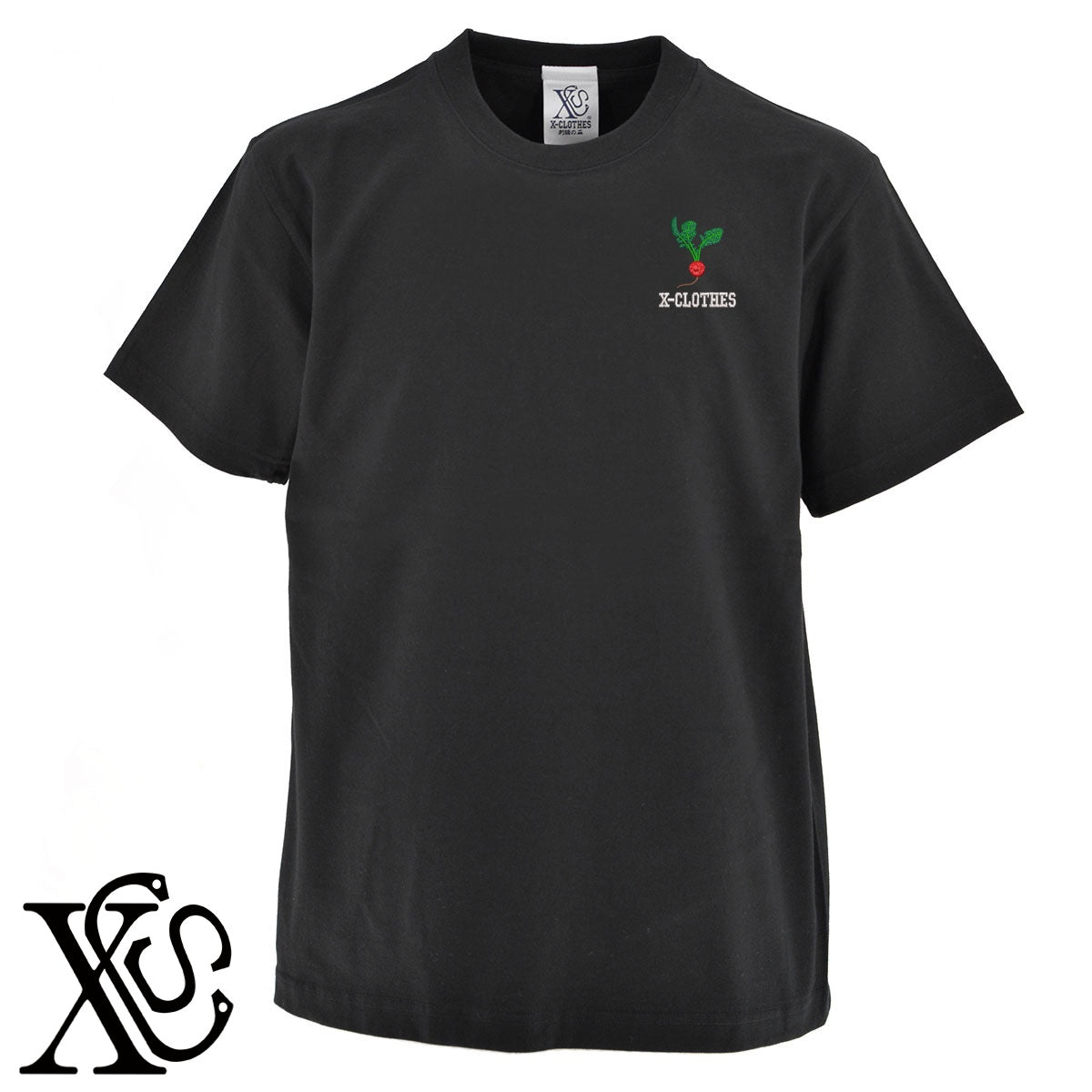 ラディッシュ2柄 刺繍 5.6oz 綿100% 半袖 Tシャツ メンズ レディース カットソー 大きいサイズあり【X-CLOTHES】オリジナル グッズ 刺繍 ワンポイント 雑貨【b 黒 紺 ブルー 赤 ワイン】【g 白 灰】 【9趣味料理-食べ物】