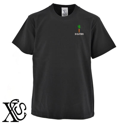 人参2柄 刺繍 5.6oz 綿100% 半袖 Tシャツ メンズ レディース カットソー 大きいサイズあり【X-CLOTHES】オリジナル グッズ 刺繍 ワンポイント 雑貨【b 黒 紺 ブルー 赤 ワイン】【g 白 灰】 【9趣味料理-食べ物】
