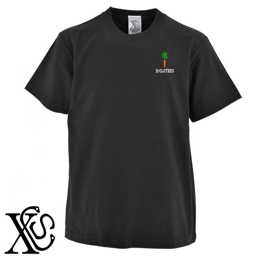 人参2柄 刺繍 5.6oz 綿100% 半袖 Tシャツ メンズ レディース カットソー 大きいサイズあり【X-CLOTHES】オリジナル グッズ 刺繍 ワンポイント 雑貨【b 黒 紺 ブルー 赤 ワイン】【g 白 灰】 【9趣味料理-食べ物】