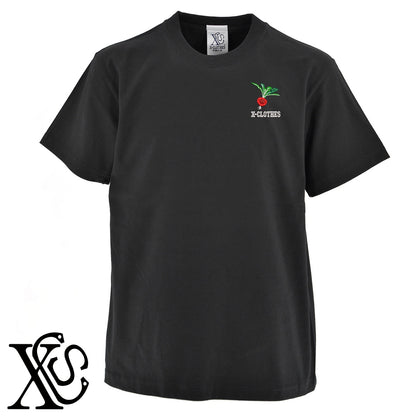 赤カブ2柄 刺繍 5.6oz 綿100% 半袖 Tシャツ メンズ レディース カットソー 大きいサイズあり【X-CLOTHES】オリジナル グッズ 刺繍 ワンポイント 雑貨【b 黒 紺 ブルー 赤 ワイン】【g 白 灰】 【9趣味料理-食べ物】