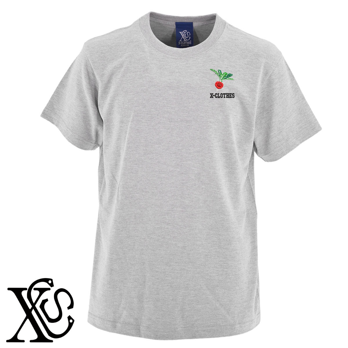 赤カブ2柄 刺繍 5.6oz 綿100% 半袖 Tシャツ メンズ レディース カットソー 大きいサイズあり【X-CLOTHES】オリジナル グッズ 刺繍 ワンポイント 雑貨【b 黒 紺 ブルー 赤 ワイン】【g 白 灰】 【9趣味料理-食べ物】