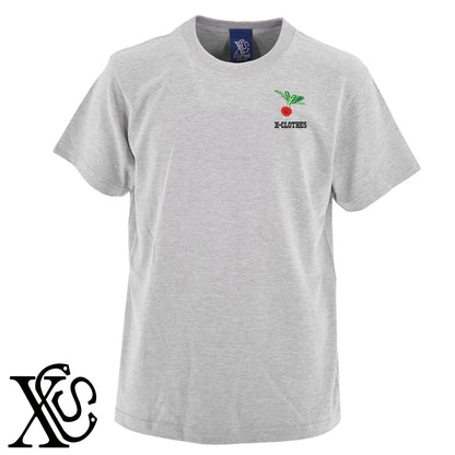 赤カブ2柄 刺繍 5.6oz 綿100% 半袖 Tシャツ メンズ レディース カットソー 大きいサイズあり【X-CLOTHES】オリジナル グッズ 刺繍 ワンポイント 雑貨【b 黒 紺 ブルー 赤 ワイン】【g 白 灰】 【9趣味料理-食べ物】