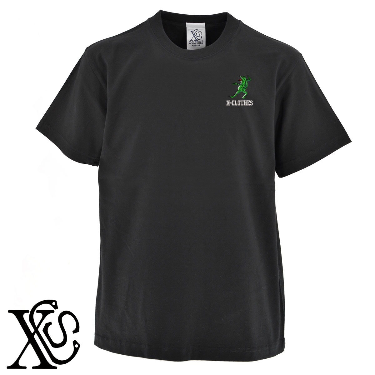 カエル3柄 刺繍 5.6oz 綿100% 半袖 Tシャツ メンズ レディース カットソー 大きいサイズあり【X-CLOTHES】オリジナル グッズ 刺繍 ワンポイント 雑貨【b 黒 紺 ブルー 赤 ワイン】【g 白 灰】 【9趣味料理-鳥獣戯画】