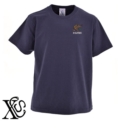 サル2柄 刺繍 5.6oz 綿100% 半袖 Tシャツ メンズ レディース カットソー 大きいサイズあり【X-CLOTHES】オリジナル グッズ 刺繍 ワンポイント 雑貨【b 黒 紺 ブルー 赤 ワイン】【g 白 灰】 【9趣味料理-鳥獣戯画】