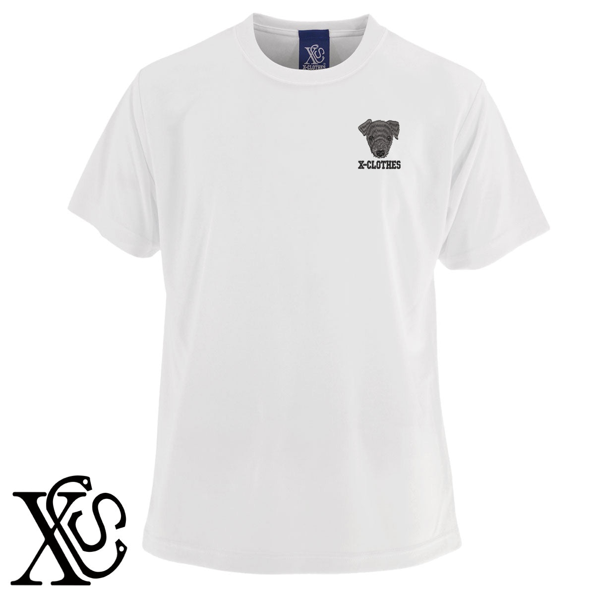 グレーハウンド2柄 刺繍 4.7oz 柔らかい肌触り ドライ 半袖 Tシャツ メンズ レディース カットソー 大きいサイズあり【X-CLOTHES】オリジナル グッズ 刺繍 ワンポイント 雑貨【b ブラック ネイビー コバルトブルー レッド ワインレッド】【g ホワイト ターコイズブルー】 【10犬猫図鑑-犬図鑑-A】