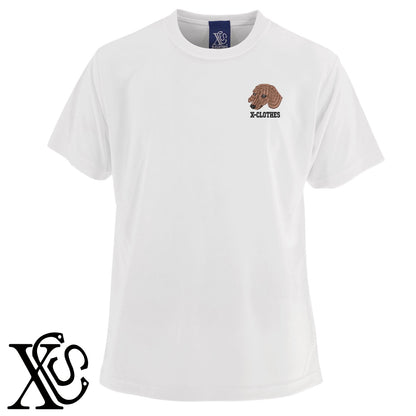 ダックスフント4柄 刺繍 4.7oz 柔らかい肌触り ドライ 半袖 Tシャツ メンズ レディース カットソー 大きいサイズあり【X-CLOTHES】オリジナル グッズ 刺繍 ワンポイント 雑貨【b ブラック ネイビー コバルトブルー レッド ワインレッド】【g ホワイト ターコイズブルー】 【10犬猫図鑑-犬図鑑-B】