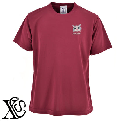 ラグドール2柄 刺繍 4.7oz 柔らかい肌触り ドライ 半袖 Tシャツ メンズ レディース カットソー 大きいサイズあり【X-CLOTHES】オリジナル グッズ 刺繍 ワンポイント 雑貨【b ブラック ネイビー コバルトブルー レッド ワインレッド】【g ホワイト ターコイズブルー】 【10犬猫図鑑-猫図鑑-A】