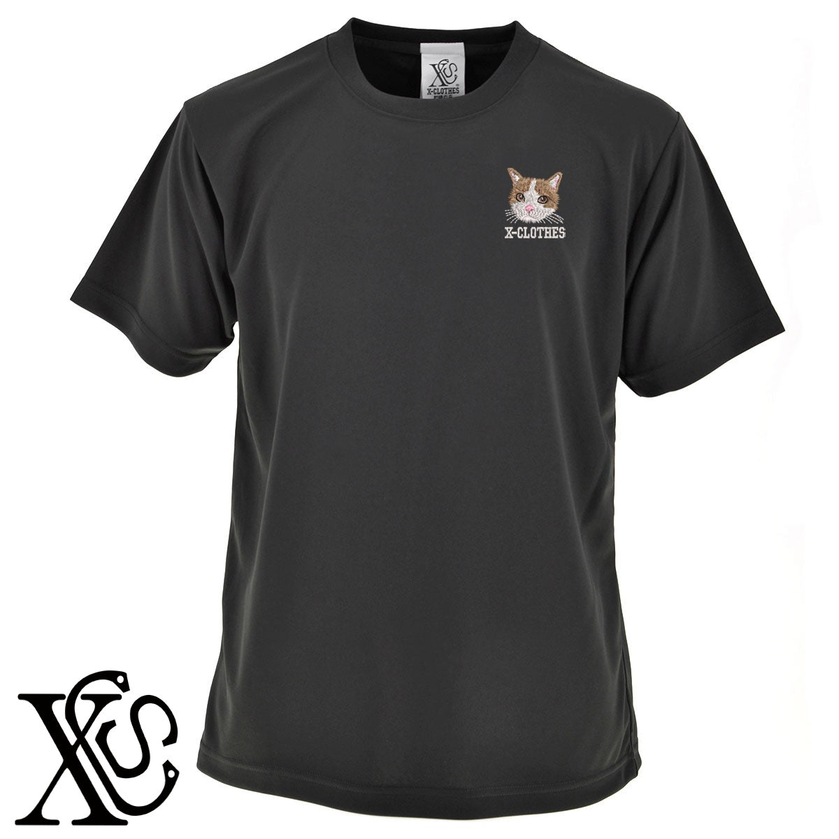 猫11柄 刺繍 4.7oz 柔らかい肌触り ドライ 半袖 Tシャツ メンズ レディース カットソー 大きいサイズあり【X-CLOTHES】オリジナル グッズ 刺繍 ワンポイント 雑貨【b ブラック ネイビー コバルトブルー レッド ワインレッド】【g ホワイト ターコイズブルー】 【10犬猫図鑑-猫図鑑-B】