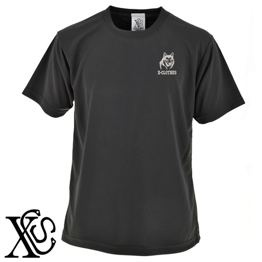 狼4柄 刺繍 4.7oz 柔らかい肌触り ドライ 半袖 Tシャツ メンズ レディース カットソー 大きいサイズあり【X-CLOTHES】オリジナル グッズ 刺繍 ワンポイント 雑貨【b ブラック ネイビー コバルトブルー レッド ワインレッド】【g ホワイト ターコイズブルー】 【1各種動物-猛獣】