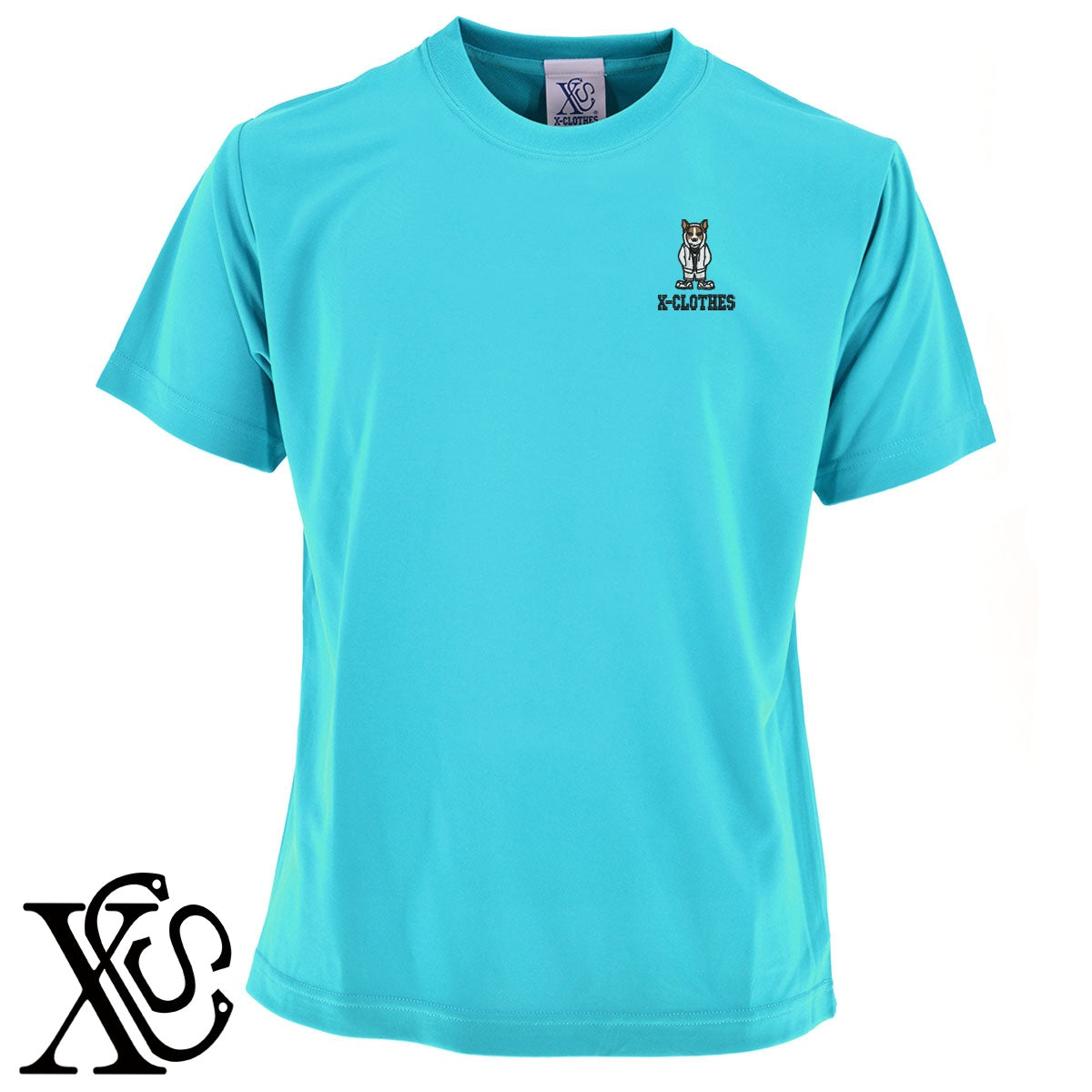 ワル犬2柄 刺繍 4.7oz 柔らかい肌触り ドライ 半袖 Tシャツ メンズ レディース カットソー 大きいサイズあり【X-CLOTHES】オリジナル グッズ 刺繍 ワンポイント 雑貨【b ブラック ネイビー コバルトブルー レッド ワインレッド】【g ホワイト ターコイズブルー】 【2植物ロゴ-キャラクター】