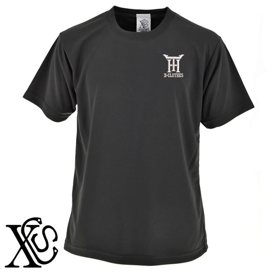 THロゴ2柄 刺繍 4.7oz 柔らかい肌触り ドライ 半袖 Tシャツ メンズ レディース カットソー 大きいサイズあり【X-CLOTHES】オリジナル グッズ 刺繍 ワンポイント 雑貨【b ブラック ネイビー コバルトブルー レッド ワインレッド】【g ホワイト ターコイズブルー】 【2植物ロゴ-文字ロゴ】