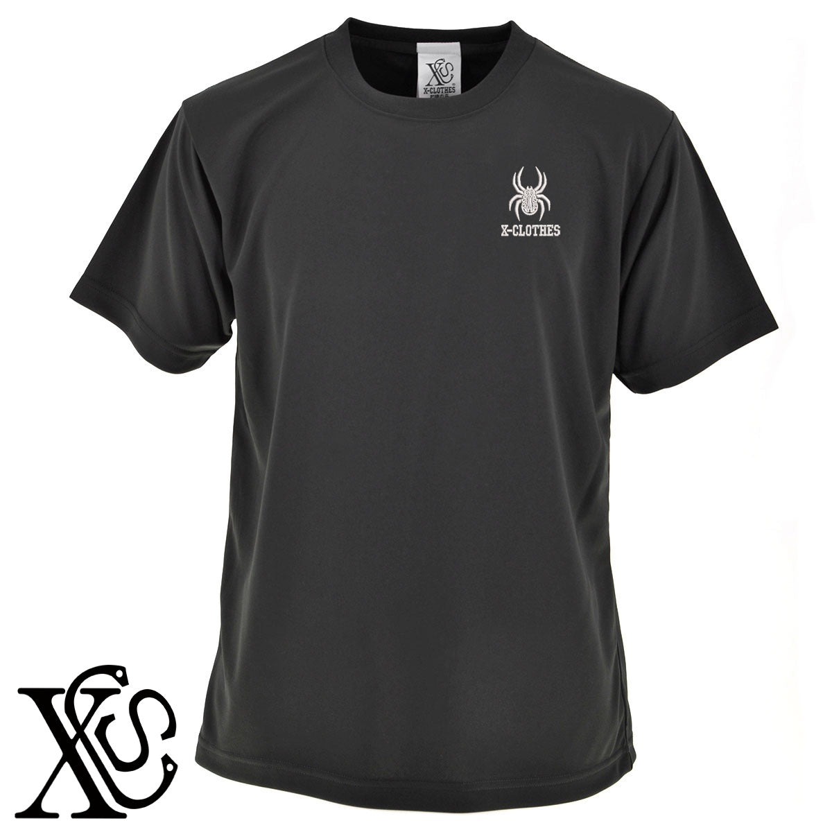 蜘蛛4柄 刺繍 4.7oz 柔らかい肌触り ドライ 半袖 Tシャツ メンズ レディース カットソー 大きいサイズあり【X-CLOTHES】オリジナル グッズ 刺繍 ワンポイント 雑貨【b ブラック ネイビー コバルトブルー レッド ワインレッド】【g ホワイト ターコイズブルー】 【2植物ロゴ-昆虫】
