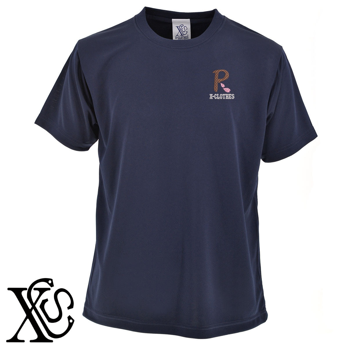 [R]さくら柄 刺繍 4.7oz 柔らかい肌触り ドライ 半袖 Tシャツ メンズ レディース カットソー 大きいサイズあり【X-CLOTHES】オリジナル グッズ 刺繍 ワンポイント 雑貨【b ブラック ネイビー コバルトブルー レッド ワインレッド】【g ホワイト ターコイズブルー】 【3文字標識-桜字】