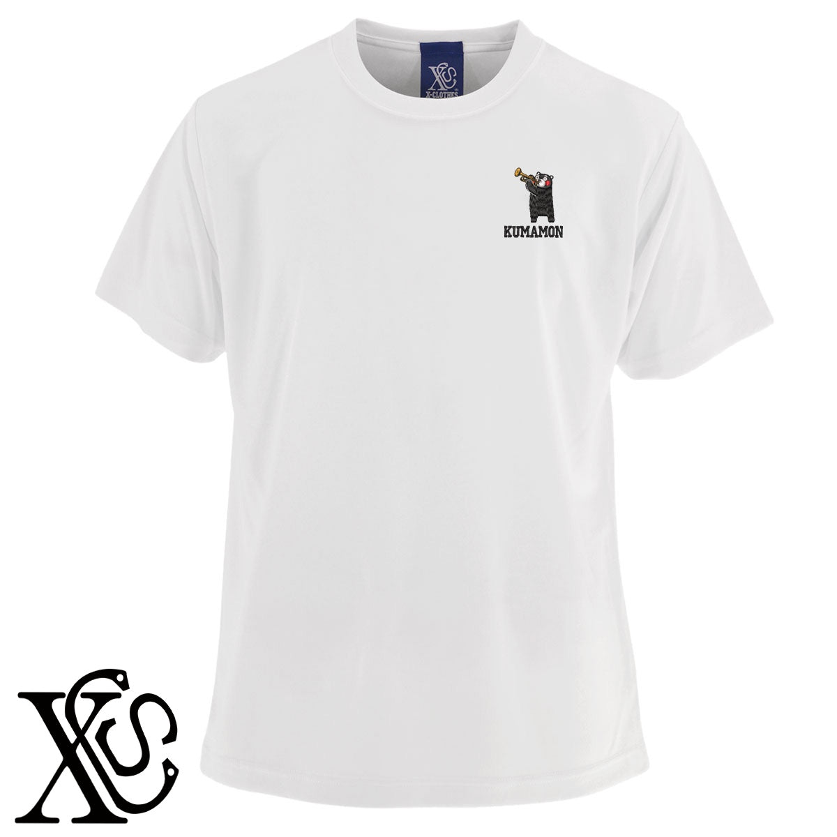 くまモン148柄 刺繍 4.7oz 柔らかい肌触り ドライ 半袖 Tシャツ メンズ レディース カットソー 大きいサイズあり【X-CLOTHES】オリジナル グッズ 刺繍 ワンポイント 雑貨【b ブラック ネイビー コバルトブルー レッド ワインレッド】【g ホワイト ターコイズブルー】 【4くまモン-B】
