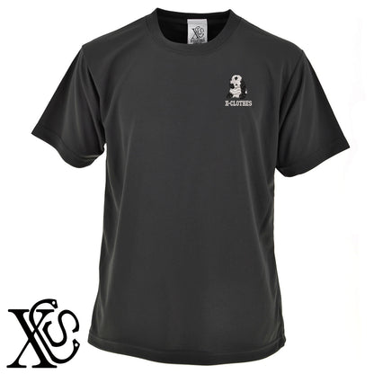 パンダ20柄 刺繍 4.7oz 柔らかい肌触り ドライ 半袖 Tシャツ メンズ レディース カットソー 大きいサイズあり【X-CLOTHES】オリジナル グッズ 刺繍 ワンポイント 雑貨【b ブラック ネイビー コバルトブルー レッド ワインレッド】【g ホワイト ターコイズブルー】 【6動物鳥魚-パンダ】