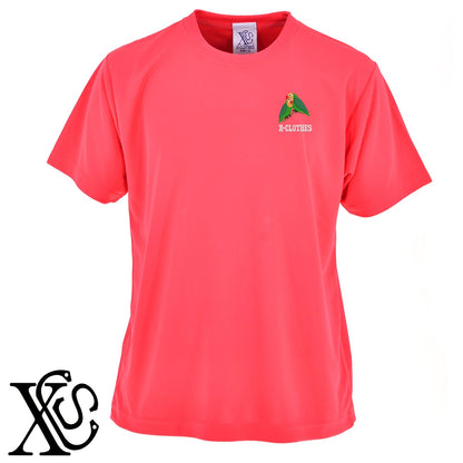 インコ2柄 刺繍 4.7oz 柔らかい肌触り ドライ 半袖 Tシャツ メンズ レディース カットソー 大きいサイズあり【X-CLOTHES】オリジナル グッズ 刺繍 ワンポイント 雑貨【b ブラック ネイビー コバルトブルー レッド ワインレッド】【g ホワイト ターコイズブルー】 【6動物鳥魚-文鳥インコ】