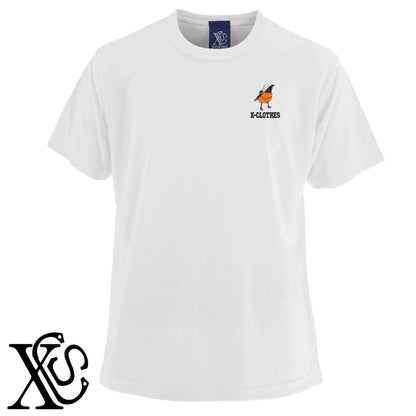ジョウビタキ7柄 刺繍 4.7oz 柔らかい肌触り ドライ 半袖 Tシャツ メンズ レディース カットソー 大きいサイズあり【X-CLOTHES】オリジナル グッズ 刺繍 ワンポイント 雑貨【b ブラック ネイビー コバルトブルー レッド ワインレッド】【g ホワイト ターコイズブルー】 【6動物鳥魚-野鳥】