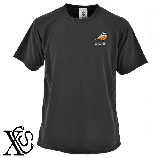 ヤマガラ2柄 刺繍 4.7oz 柔らかい肌触り ドライ 半袖 Tシャツ メンズ レディース カットソー 大きいサイズあり【X-CLOTHES】オリジナル グッズ 刺繍 ワンポイント 雑貨【b ブラック ネイビー コバルトブルー レッド ワインレッド】【g ホワイト ターコイズブルー】 【6動物鳥魚-野鳥】