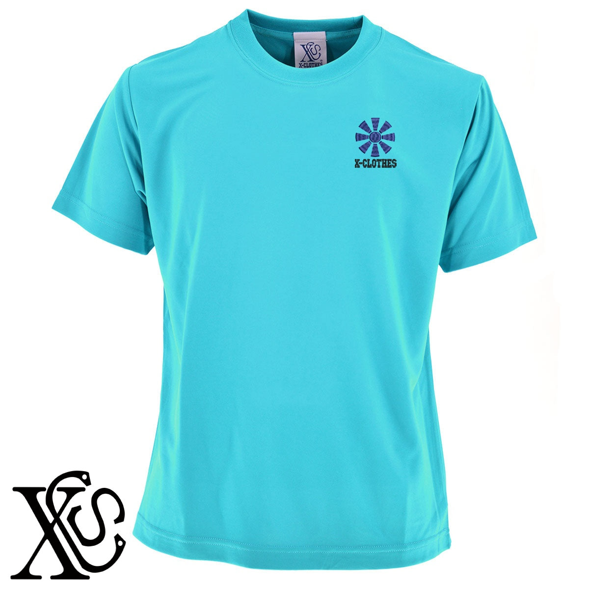八つ日足2柄 刺繍 4.7oz 柔らかい肌触り ドライ 半袖 Tシャツ メンズ レディース カットソー 大きいサイズあり【X-CLOTHES】オリジナル グッズ 刺繍 ワンポイント 雑貨【b ブラック ネイビー コバルトブルー レッド ワインレッド】【g ホワイト ターコイズブルー】 【7家紋お祝-伝統模様】