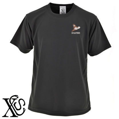 何見てるワン2柄 刺繍 4.7oz 柔らかい肌触り ドライ 半袖 Tシャツ メンズ レディース カットソー 大きいサイズあり【X-CLOTHES】オリジナル グッズ 刺繍 ワンポイント 雑貨【b ブラック ネイビー コバルトブルー レッド ワインレッド】【g ホワイト ターコイズブルー】 【9趣味料理-笑える】