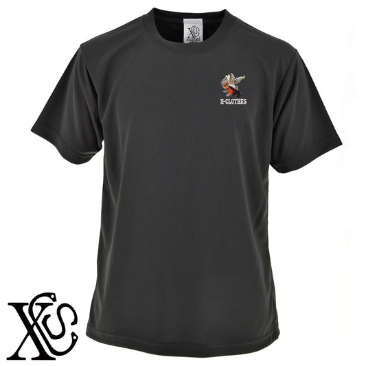 出目金6柄 刺繍 4.7oz 柔らかい肌触り ドライ 半袖 Tシャツ メンズ レディース カットソー 大きいサイズあり【X-CLOTHES】オリジナル グッズ 刺繍 ワンポイント 雑貨【b ブラック ネイビー コバルトブルー レッド ワインレッド】【g ホワイト ターコイズブルー】 【9趣味料理-観賞魚】