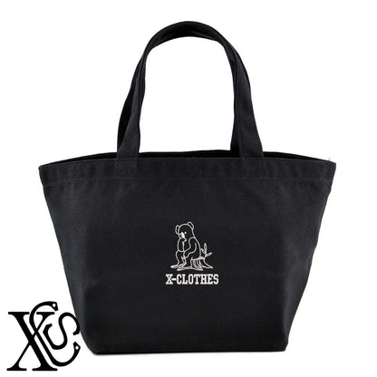 コアラ3柄 刺繍 キャンバス生地 ランチ ミニ トートバッグ レディース メンズ【X-CLOTHES】オリジナル グッズ 刺繍 ワンポイント 雑貨【b Black Camel】【g Natural Gray】 【1各種動物-小動物】