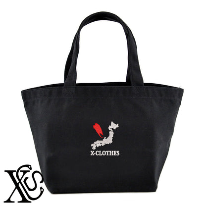 [y]小文字柄 刺繍 キャンバス生地 ランチ ミニ トートバッグ レディース メンズ【X-CLOTHES】オリジナル グッズ 刺繍 ワンポイント 雑貨【b Black Camel】【g Natural Gray】 【3文字標識-日本地図字】