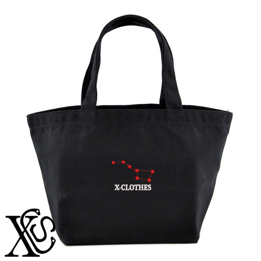 本2柄 刺繍 キャンバス生地 ランチ ミニ トートバッグ レディース メンズ【X-CLOTHES】オリジナル グッズ 刺繍 ワンポイント 雑貨【b Black Camel】【g Natural Gray】 【9趣味料理-趣味】
