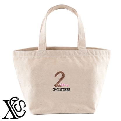 [2]さくら柄 刺繍 キャンバス生地 ランチ ミニ トートバッグ レディース メンズ【X-CLOTHES】オリジナル グッズ 刺繍 ワンポイント 雑貨【b Black Camel】【g Natural Gray】 【3文字標識-桜字】